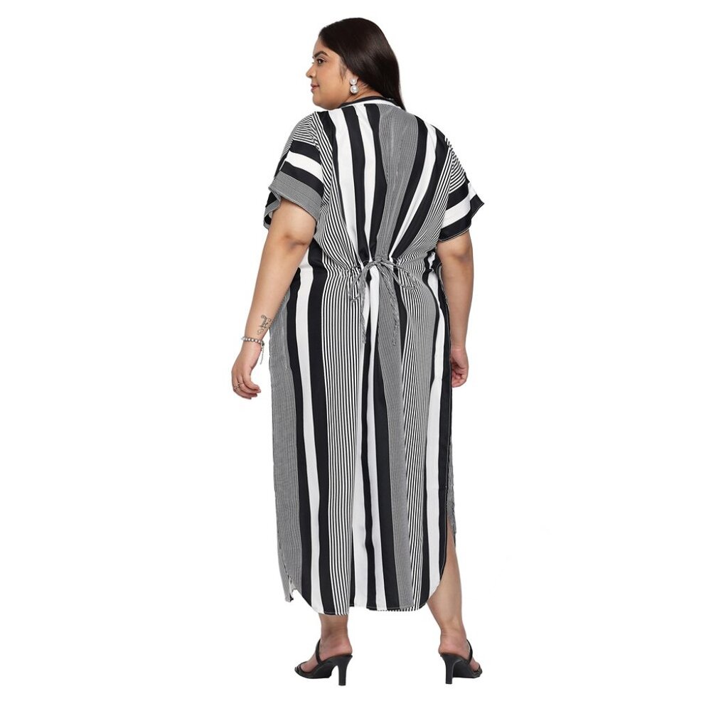 Gypsie Blu Women Button Down Plus Size Kaftan Dress Side Slit Maxi for Partywear - Picture 7 of 9